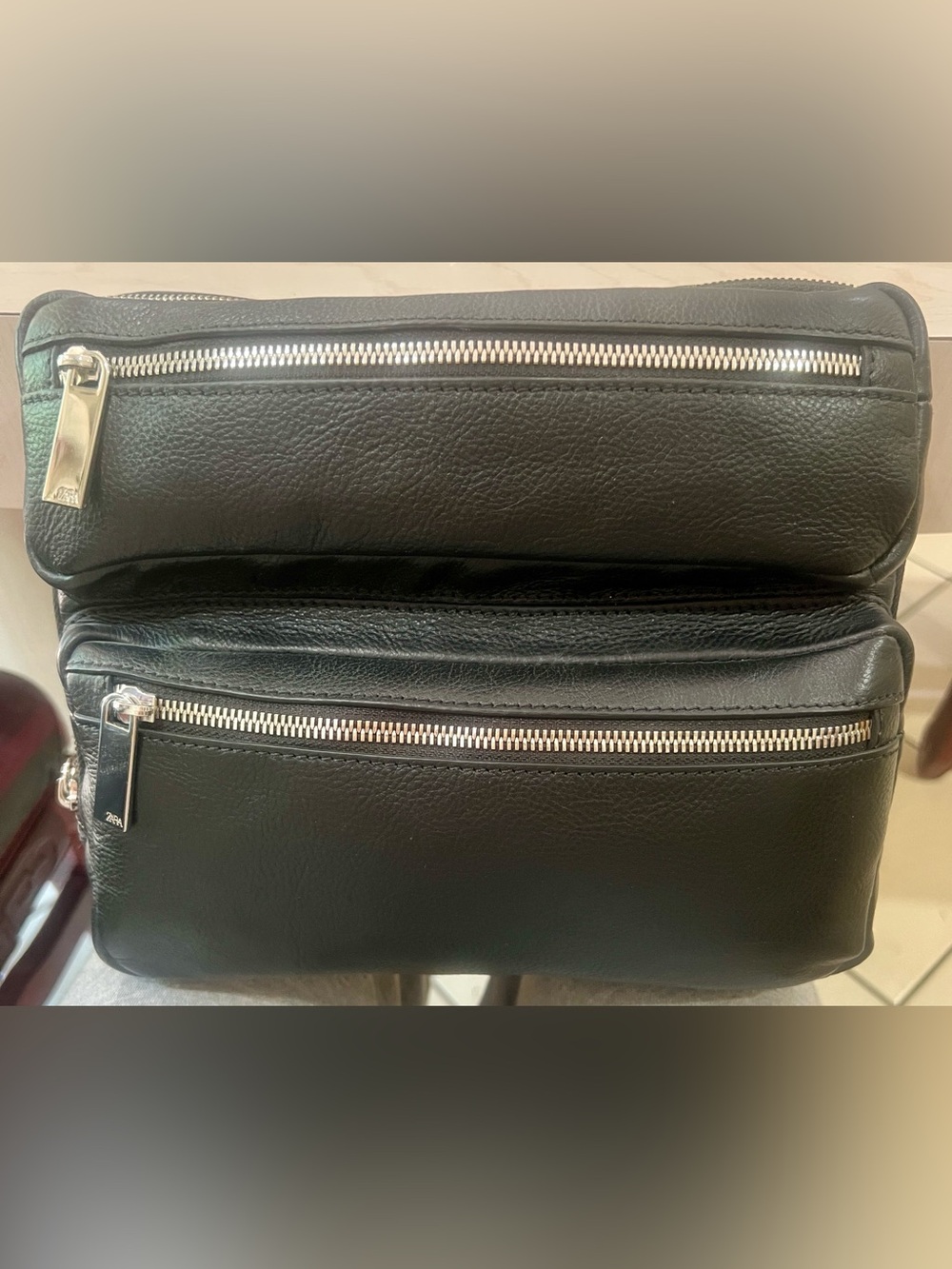 NWOT Zara Man “Dakota” Double Pocket Leather Portfolio Clutch